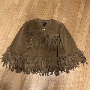 Unique Brown Fringe Jacket/Cape